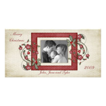 Holly Swirl Photo Card