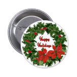 Holly Wreath Traditions Buttons