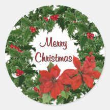 Holly Wreath Traditions Sticker
