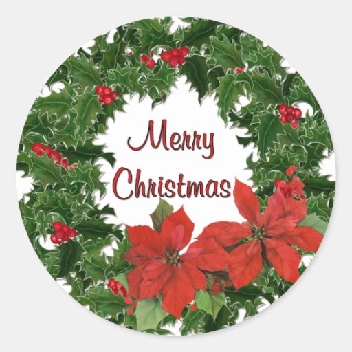 Holly Wreath Traditions Sticker