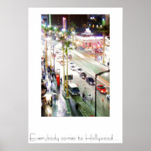 Hollywood - at night. poster