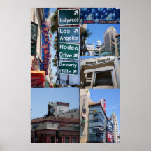 HOLLYWOOD, CALIFORNIA  COLLAGE PRINT