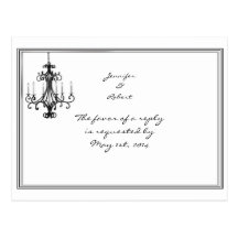Hollywood Glamour Chandelier RSVP Postcard