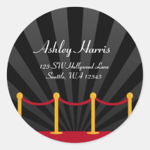 Hollywood Red Carpet Custom Address Label Stickers