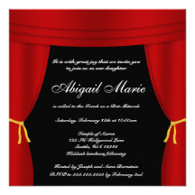 Hollywood Red Curtain Bat Mitzvah Announcement