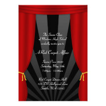 Hollywood Red Curtain Prom Formal Invitations