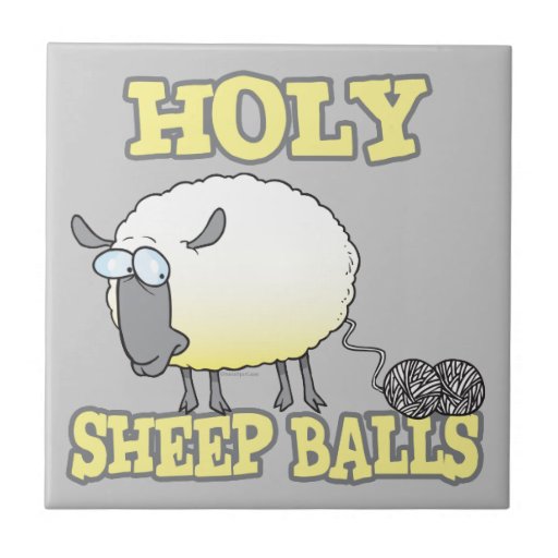 holy sheep balls funny unraveling yarn sheep ceramic tiles