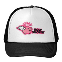 holy smoker logo pink tif trucker hats