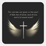 Holy Spirit Wings with Cross and Scripture Verse Sticker