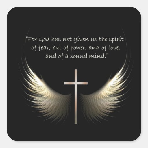 Holy Spirit Wings with Cross and Scripture Verse Sticker