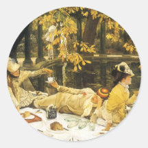 Holyday (The Picnic) by James Tissot Victorian Art Sticker