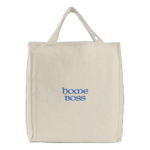 home boss embroidered tote bag