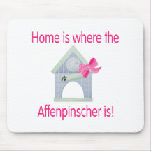 Home is where the Affenpinscher is (pink) Mouse Pad