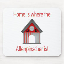 Home is where the Affenpinscher is (red) Mouse Pads
