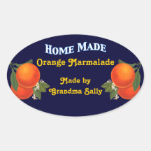 Home Made Custom Orange Canning Stickers