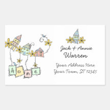 HOME Return Address Labels Rectangle Sticker
