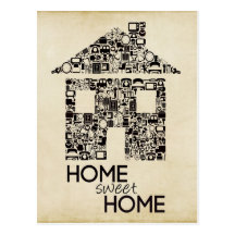 Home Sweet Home New Address Note Card Postcard