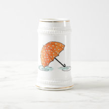Homeberries Umbrella in Puddles Beer Stein Coffee Mug