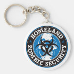 Homeland Zombie Security Skull - Blue Keychain