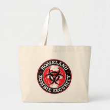 Homeland Zombie Security Skull - Red Canvas Bags