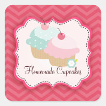 Homemade Cupcakes Personalised Labels Square Sticker