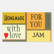 Homemade Food-Jam-Personalise It Rectangle Sticker