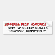 Homophobia Cure Bumper Stickers