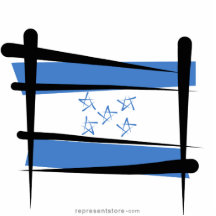 Honduras Brush Flag Acrylic Cut Outs