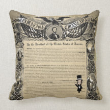 Honest Abe and the Emancipation Proclamation Throw Pillows
