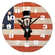Honest Abe Lincoln and Old Glory Wall Clock