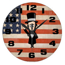 Honest Abe Lincoln and Old Glory Wallclocks