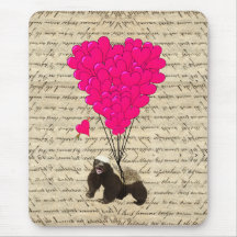 Honey badger and heart mousemats