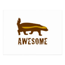 Honey Badger Awesome Post Cards