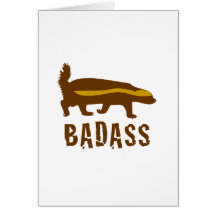 honey badger badass greeting cards