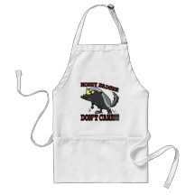 HONEY BADGER DONT CARE FUNNY CARTOON APRON