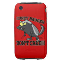 HONEY BADGER DONT CARE FUNNY CARTOON iPhone 3 TOUGH CASES