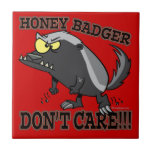 HONEY BADGER DONT CARE FUNNY CARTOON CERAMIC TILES