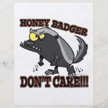 HONEY BADGER DONT CARE FUNNY CARTOON PERSONALIZED FLYER