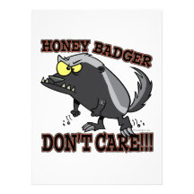 HONEY BADGER DONT CARE FUNNY CARTOON PERSONALIZED ANNOUNCEMENT