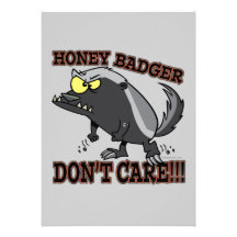 HONEY BADGER DONT CARE FUNNY CARTOON INVITATION