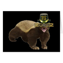 Honey Badger Happy New Year 2012 Greeting Card