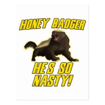 Honey Badger He's So Nasty Postcard