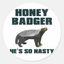 Honey Badger He's So Nasty Sticker