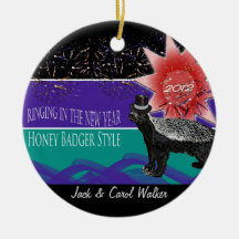 Honey Badger New Year's Party Ornament