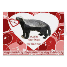 Honey Badger Valentine's Day Card