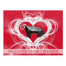 Honey Badger Valentine's Day Postcards