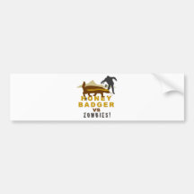 honey badger vs zombies bumper sticker