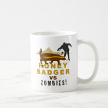 honey badger vs zombies coffee mugs