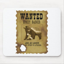 Honey Badger Wanted Poster Mouse Pads