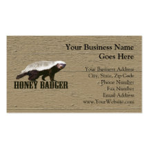 Honey Badger Wild Animal Business Cards